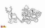 Lego Christmas Coloring Pages Sleigh Reindeer Holiday Duplo sketch template