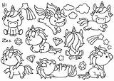 Unicorn Kawaii Coloring Pages Outline Cute Drawing Drawings Outlines Unicorns Clipart Etsy Vector Doodle Baby Premium Set Doodles Clip Unicornio sketch template