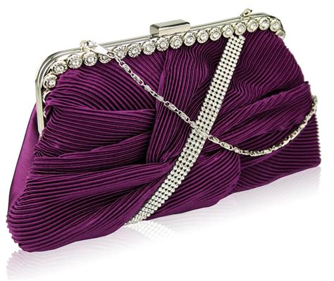 wholesale purple crystal evening clutch bag