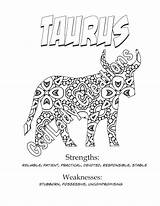 Coloring Pages Taurus Choose Board Zodiac sketch template
