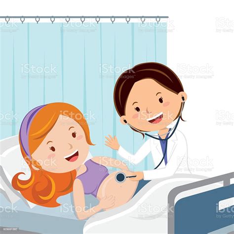 maternity ward doctor examine pregnant woman stock vector art and more