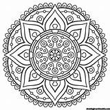 Mandala Coloring Elegant Mandalas Circle Drawing sketch template