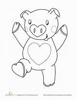 Coloring Pig Valentine Pages Valentines Cute Cartoon Kids Pigs Worksheets Animal Color Choose Board Printable Sheets Little Sheet Preschool sketch template