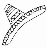 Sombrero Coloring Hat Pages Clipart sketch template