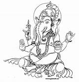 Ganesha Drawing Lord Coloring Hindu Getdrawings Drawings sketch template