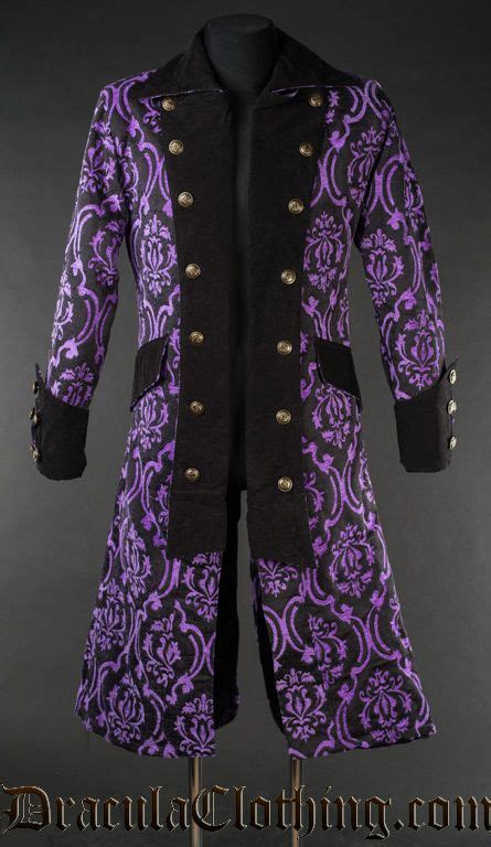 purple brocade long pirate coat in 2020 coats for women