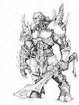 Warcraft Thrall Coloriage Molay Orc Malvorlagen Lapiz sketch template