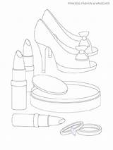 Coloring Makeup Pages Printable Cosmetic Print Girls sketch template