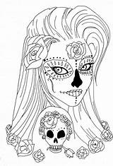 Skulls Ausmalen Mädchen Colorear Catrinas Getcolorings sketch template