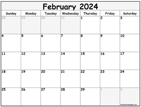 february  calendar  printable calendar february  blank
