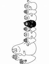 Barbapapa Kleurplaat Familie Silhouette sketch template