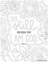 Coloring Bible Pages God Still Know Am Printable Verse Bluechairblessing Adult Kids Girls Verses Scripture sketch template