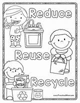 Recycle Recycling Worksheets Pages Reuse Reduce Coloring Preschool sketch template