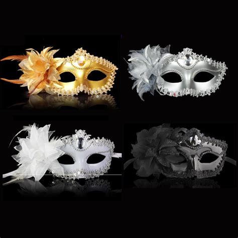 Sexy Diamond Venetian Mask Venice Feather Flower Wedding Carnival Party