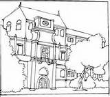 Coloring Houses Beautiful Pages Bungalow Building Big sketch template