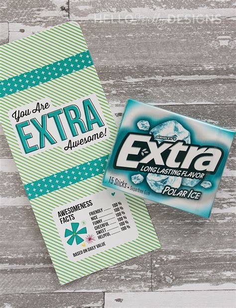 extra awesome gum wrapper printable  melly designs