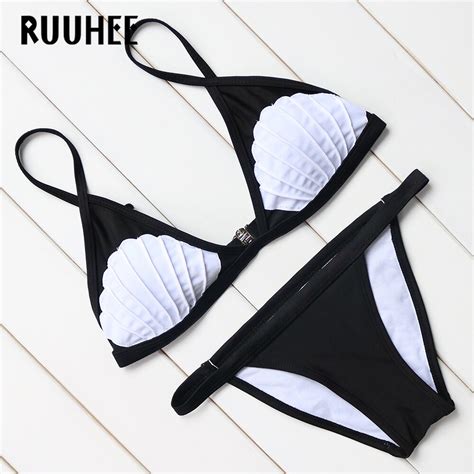 ruuhee new arrival bikini 2017 hot swimwear women set sexy shell