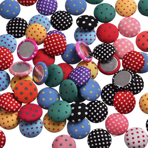 buttons fabric cabochon scrapbooking sewing accessories mixed fabric covered buttons pcs