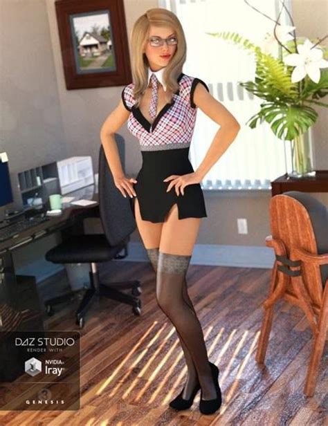 Pin Auf 3d Model – Sexy Secretary Outfit For Genesis 3 Female S Free