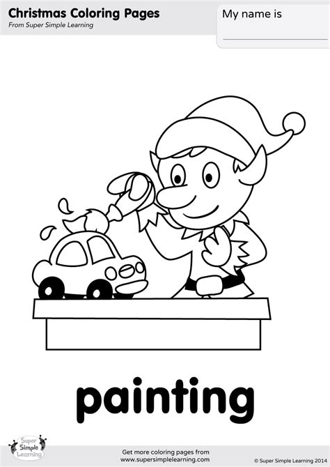 painting coloring page super simple