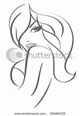 Seductive Clipart Drawings Clip Shoulder Over Woman Drawing Looking Her Girl Women Sketch Cartoon Vector Sultry Smile Face Silhouette Line sketch template