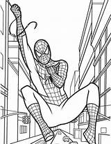 Swinging Spider Man Spiderman Coloring Pages Para Colorear Dibujos Pintar Printable Dibujo Bojanka Za Spajdermen Marvel A4 Super Imprimir Dibujar sketch template