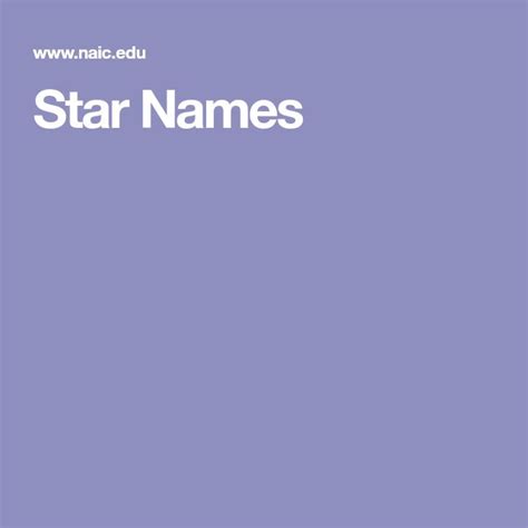 star names names stars