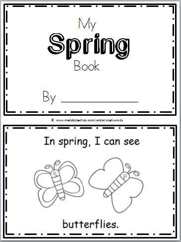 spring mini book  kindergarten   teachers