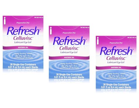 Refresh Celluvisc Lubricating Eye Gel 0 01 Fl Oz 30 Ct Pack Of 3