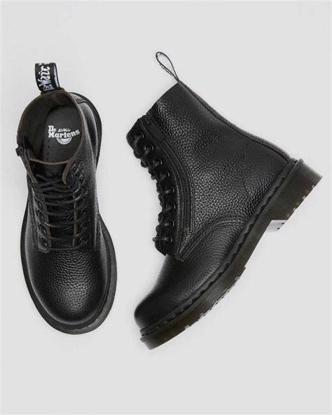 dr martens originals boots  pascal womens leather zipper lace  boots black aunt sally