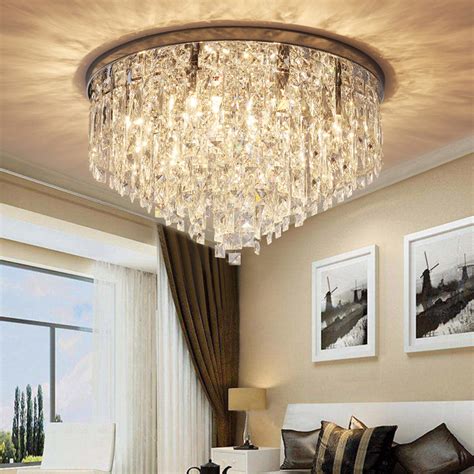 contemporary  crystal chandelier flush mount ceiling lights sofary