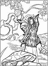 Colouring Forest Doverpublications Mystical Fairies Dover Cool sketch template