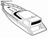 Boat Coloring Pages Speed Boats Motor Fishing Printable Drawing Police Boating Ships Bass Template Color Yacht Paddle Row Print Procoloring sketch template