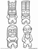 Tiki Gods Dioses Drukuj sketch template