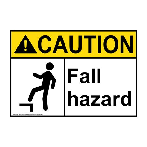 ansi fall hazards   point sign  symbol ace