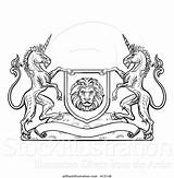 Lion Unicorn Crest Arms Coat Heraldic Illustration Vector Atstockillustration Buy sketch template