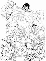 Thanos Tsgos Defeated Superhero sketch template