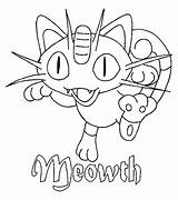 Pokemon Meowth Coloring Pages Kleuren Library Clipart sketch template