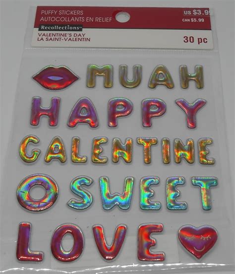 amazoncom recollections stickers recollections valentines day puffy
