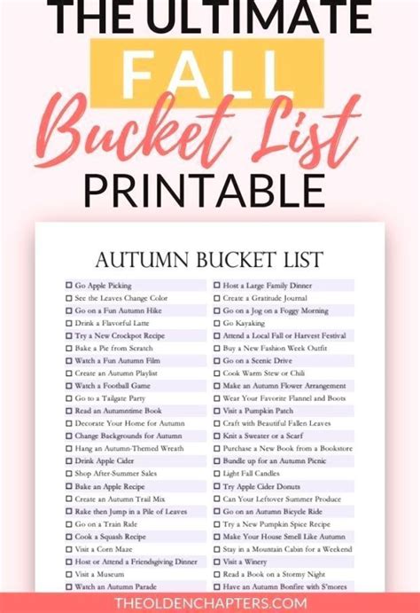 fall bucket list this fall bucket list printable is