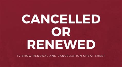 is your favorite tv show cancelled or renewed
