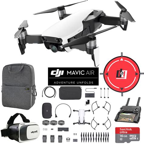 dji mavic air fly  combo arctic white drone combo  wi fi quadcopter  remote