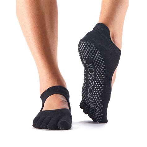 toesox full toe bellarina  slip grip workout dance yoga pilates socks ebay