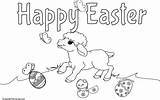 Lamb Easter Printable Coloring Happy Pages Desktop Right Background Set Click Save sketch template