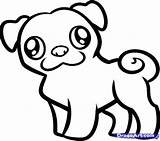 Pug Coloring Pages Drawing Puppy Draw Kids Dog Cute Printable Print Easy Color Step Cartoon Outline Pugs Colouring Sad Drawings sketch template