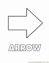 Arrow Shape Coloring Shapes Color Printable Education sketch template