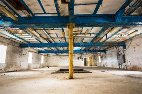 industrial building interior support structure stock photo image  empty interior