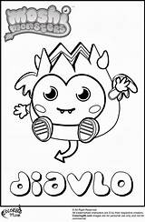 Monster Coloring Moshi Diavlo Pages Monsters Print Hard Cheerful Personality Truly Because Popular sketch template