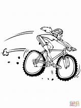 Mountain Bike Coloring Pages Woman Drawing Bicycle Printable Bmx Cycling Clipart Bicycles sketch template