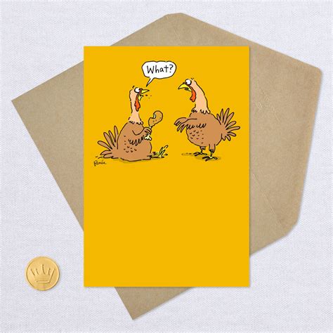 two turkeys surprise funny thanksgiving card greeting cards hallmark